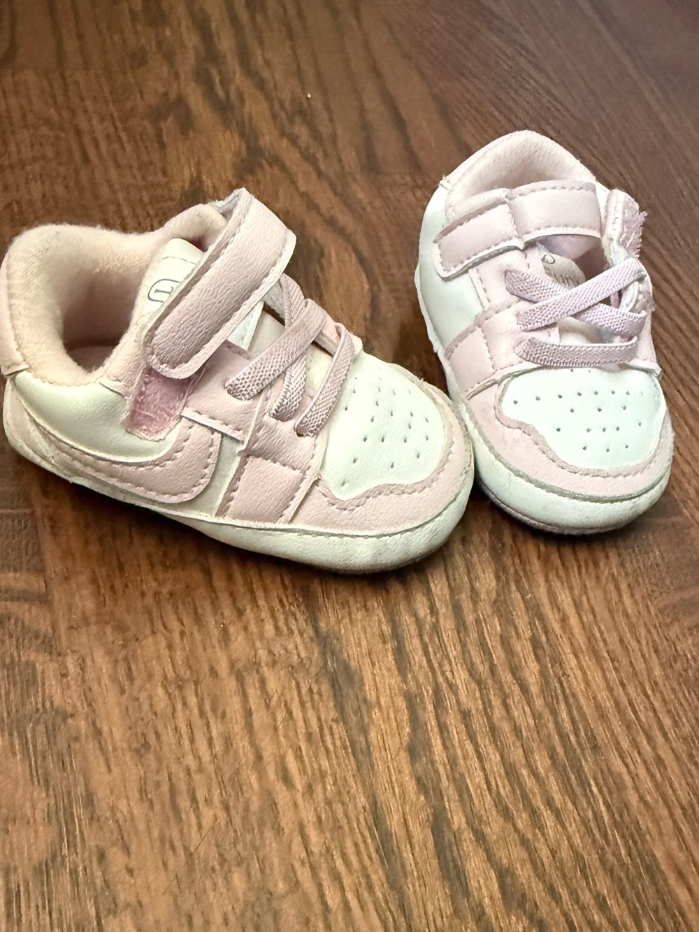 SHEIN Pink and White Baby Walker Sneakers